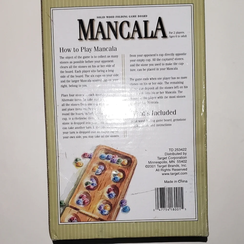 NEW Solid Wood Folding Mancala Game Board